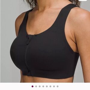 Lululemon Athletica Black Enlite Zip-Front Sports Bra